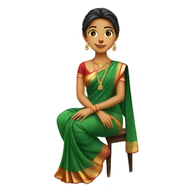 girl in saree sits in style sticker