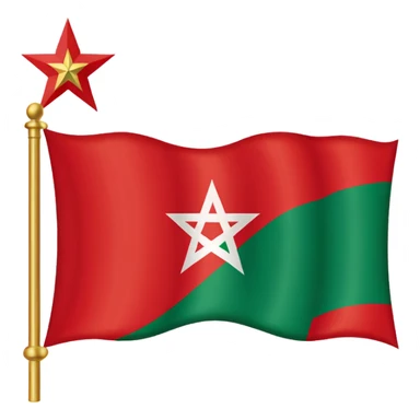 morocco flag with david star instead of 5 branch star sticker