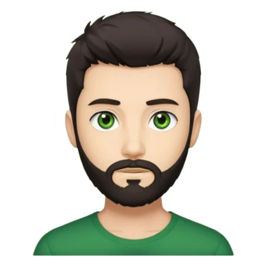 Man with a short full beard, Styled hair, Best looking man in the planet, onepiece style dark hair, green ejey, more anime style sticker