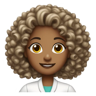 Nail tech girl curly hair  sticker