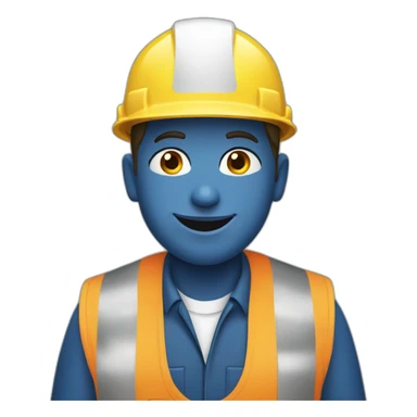 wite construction worker dressed in blue sticker