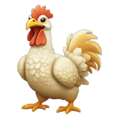 poulet sur dinosaures sticker