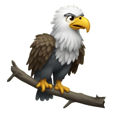 A eagle that looks scared and afraid sticker