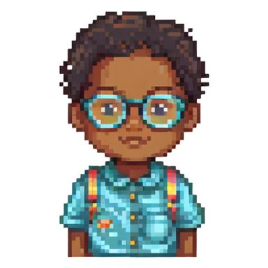 Black child wearing glasses sticker