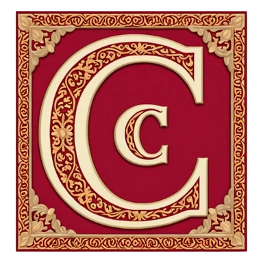  letter c made out of persian carpet texture sticker