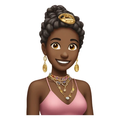 smiling girl with jewelry  sticker
