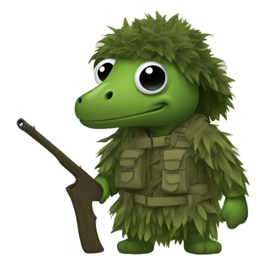 Chamäleon in Ghillie suit sticker