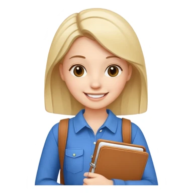 young woman with planner wears casual clothes sticker