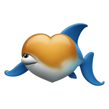 Dauphin dans un coeur sticker