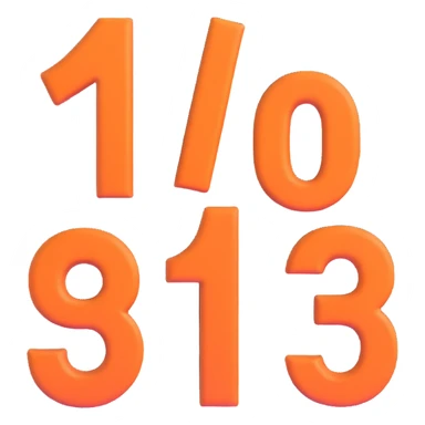 bold and large 3D numbers 1, 2, 3 arranged side by side, three-dimensional and bold style, no background sticker