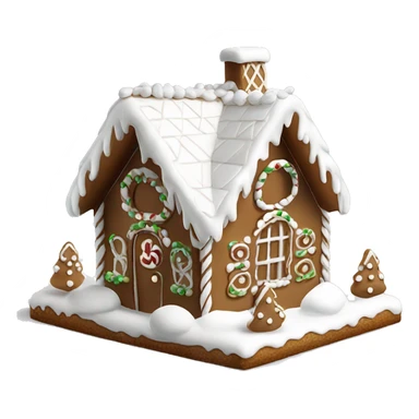 White Christmas gingerbread house elegant sticker