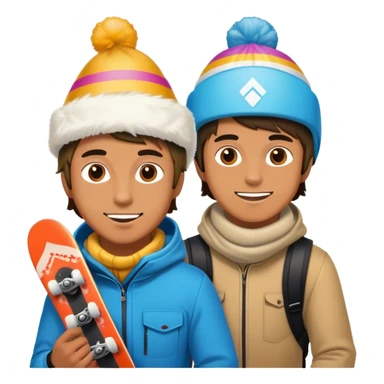2 guys snowboarding birthday sticker