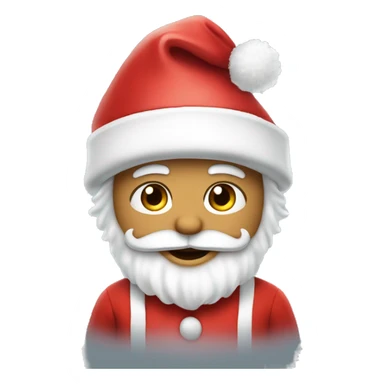 “An adorable Santa with a red suit, fluffy white beard, rosy cheeks, big eyes, and a red hat with a white pom-pom.” sticker
