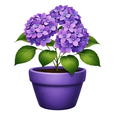 purple hydrangeas flower pot sticker