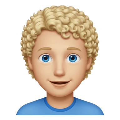 Man with blue eyes, short curly blonde hair and thick lips sticker
