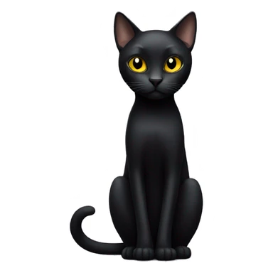 skinny black cat with yellow eyes sticker
