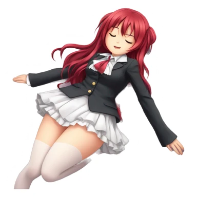 full body short skirt tights sleeping Rias Gremory anime style art sticker