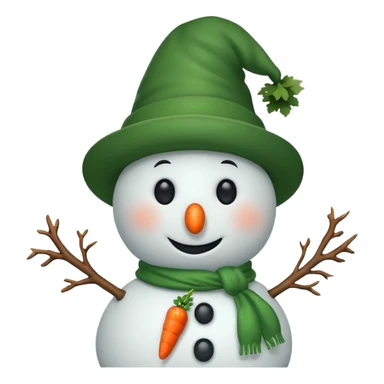 snowman wearing green hat sticker