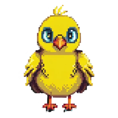 angry bird with yellow feathers open beak sticker