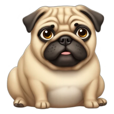 Fat pug sticker