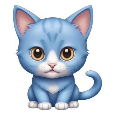 Close-up of a flair blue kittenwith big, expressive ees sticker
