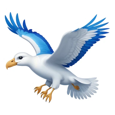 Albatross flying blue instead of black wings sticker