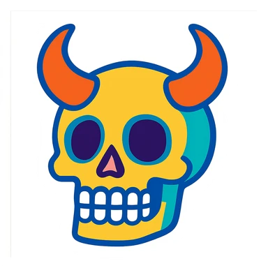 skull with horns sticker
