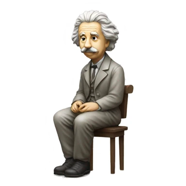 sitting philosopher-statue as albert einstein sticker