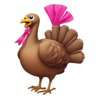 Turkey with a pink bow sticker