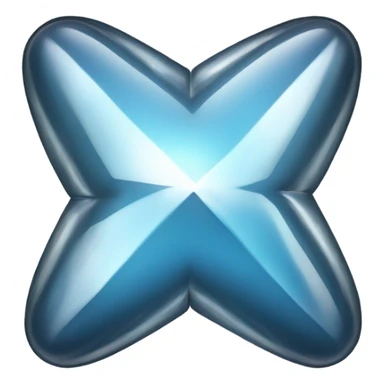 glass chrome four-point rounded star diamond texture  sticker