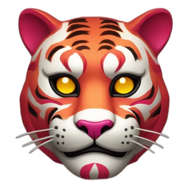 ruby tiger Japanese mask sticker