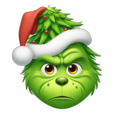 Grinch with a Christmas tree sticker