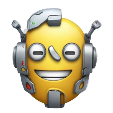 robos con sonrisa y corazon en las manos sticker