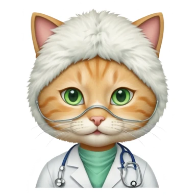 doctor cat, surgical mask sticker