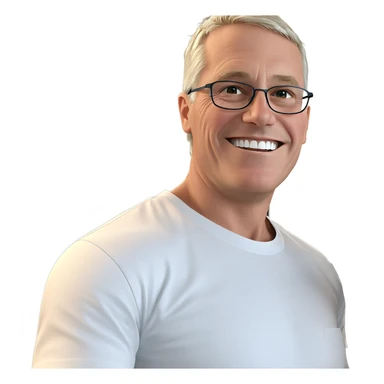 smiling boy in white shirt sticker