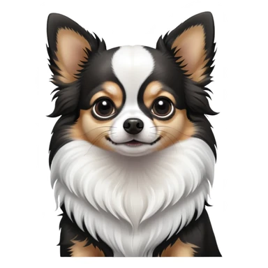 Black and white long hair chihuahua sticker