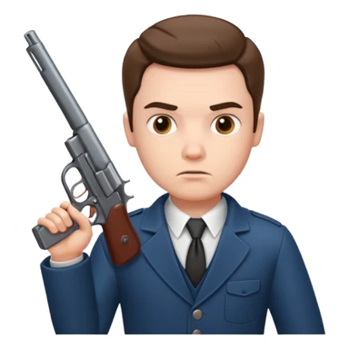 Mini man with a gun sticker