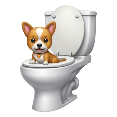dog on toilet  sticker