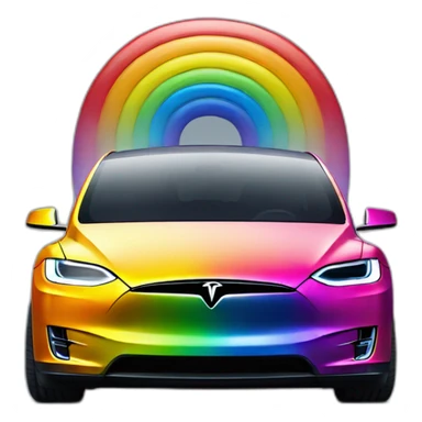 Rainbow-tesla-model-x sticker