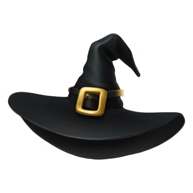 Black Witch hat with gold buckle sticker