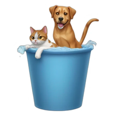 cat dunking on a dog sticker