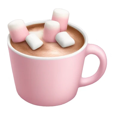 Light Pink mug of hot chocolate with marshmallows  sticker