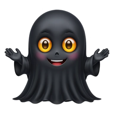 cute black ghost with big eyes sticker