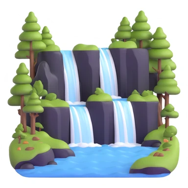 beautiful waterfall in nature sticker