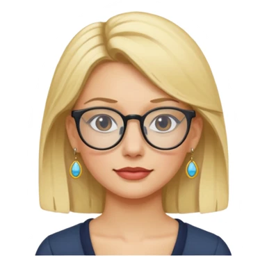 blonde earring wearing glasses woman head sticker