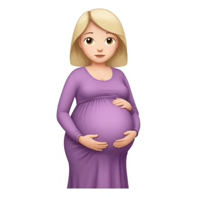 heavily pregnant woman with large belly sticker