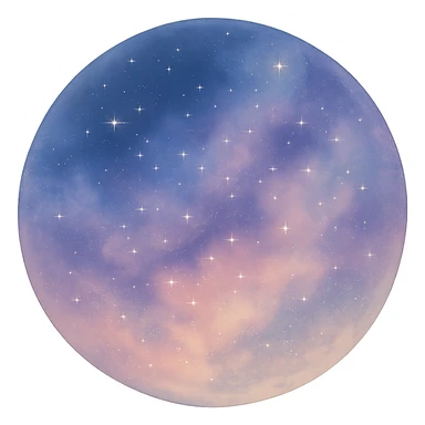 dreamy and magical galaxy nebula orb with soft gradients sticker