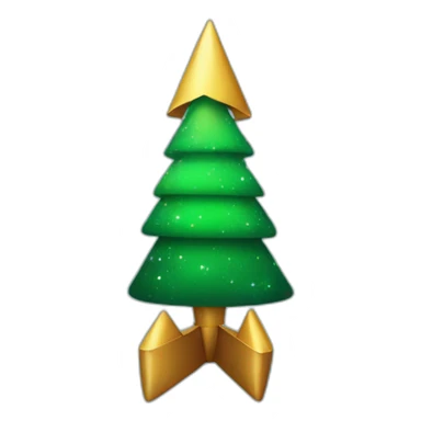 copy the rocketship emoji but make it look like a christmas tree sticker