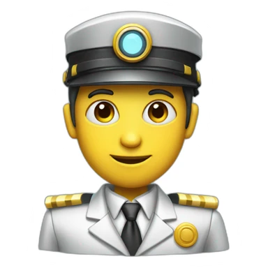 futuristic robot stationmaster sticker