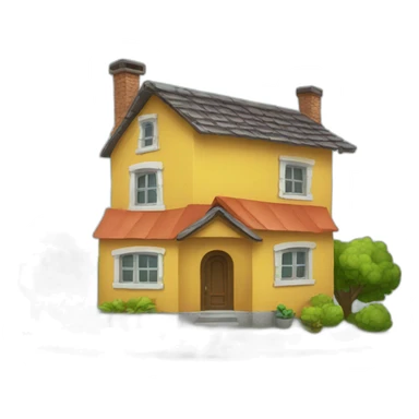 casa con sobre en tejado sticker